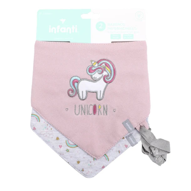 Bipack Baberos Impermeables Niña Unicornio Infanti