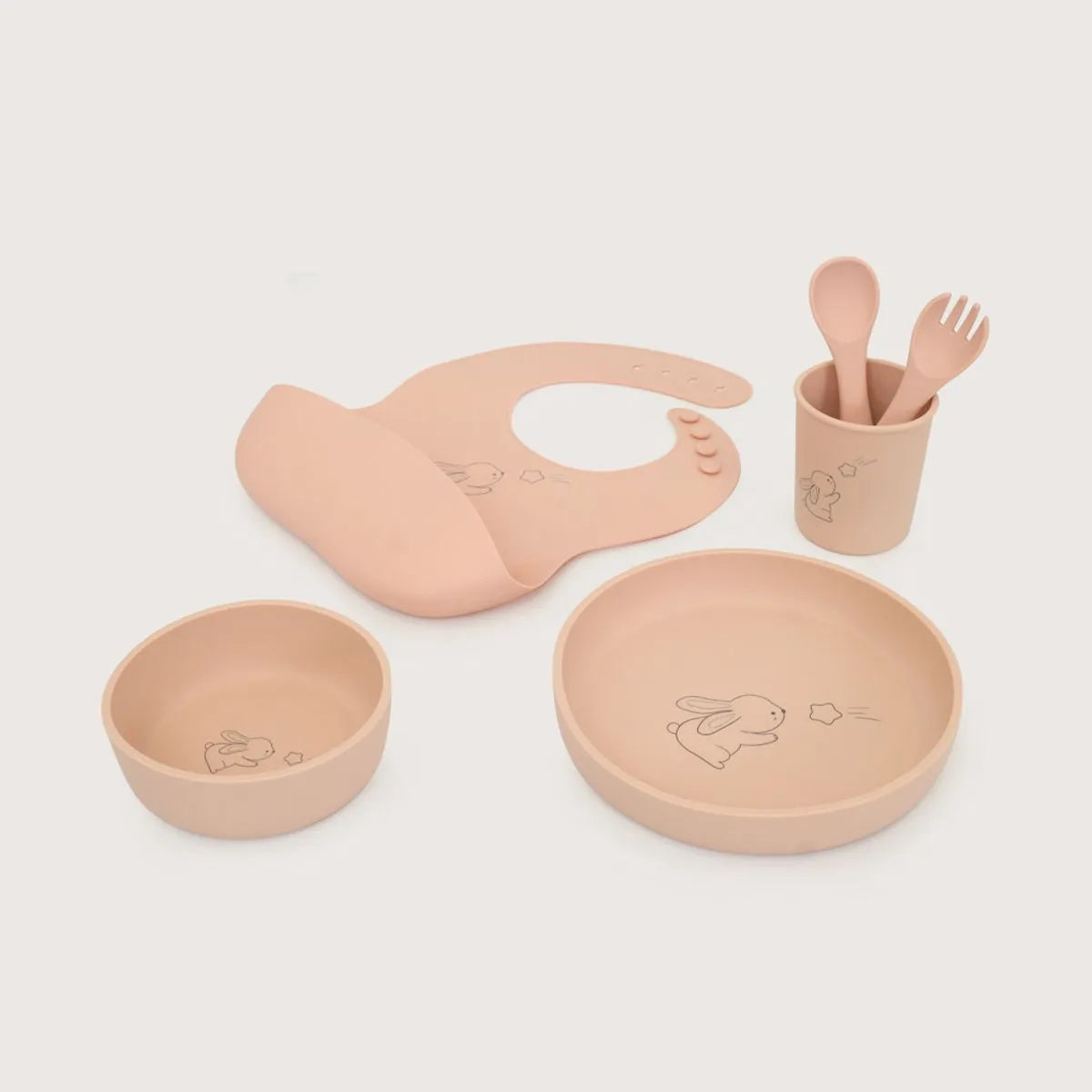Set alimentación con diseño laser rosado