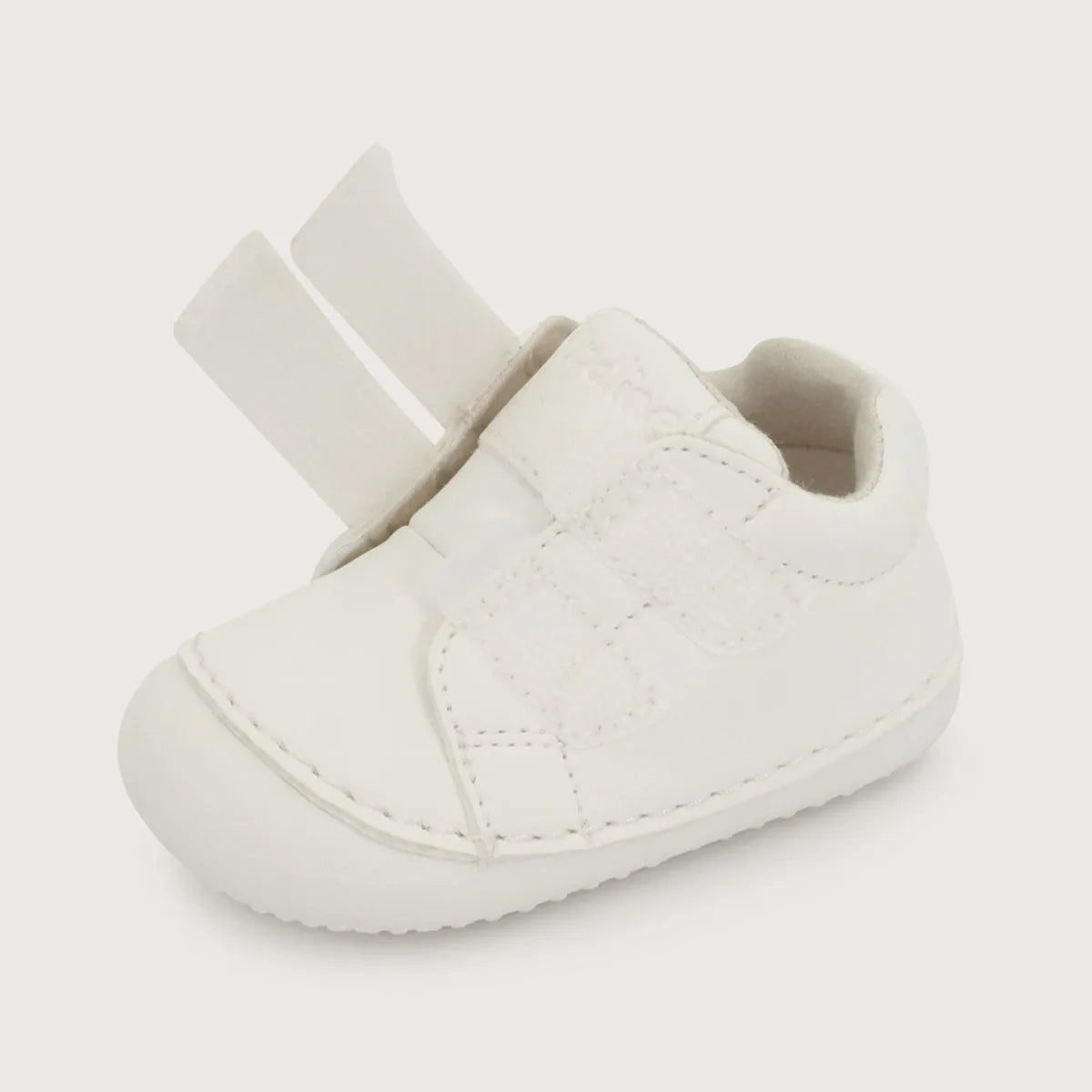 Zapatilla Gateador Con Velcro Bebé Unisex Blanca