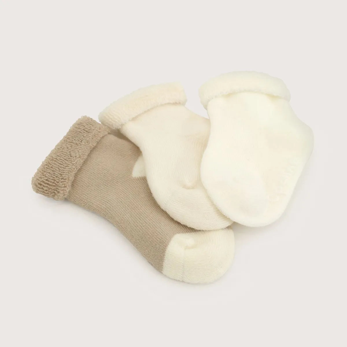 Pack De 3 Calcetines Beige De Bebe