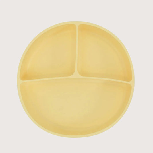 Plato dividido con base antideslizante amarillo