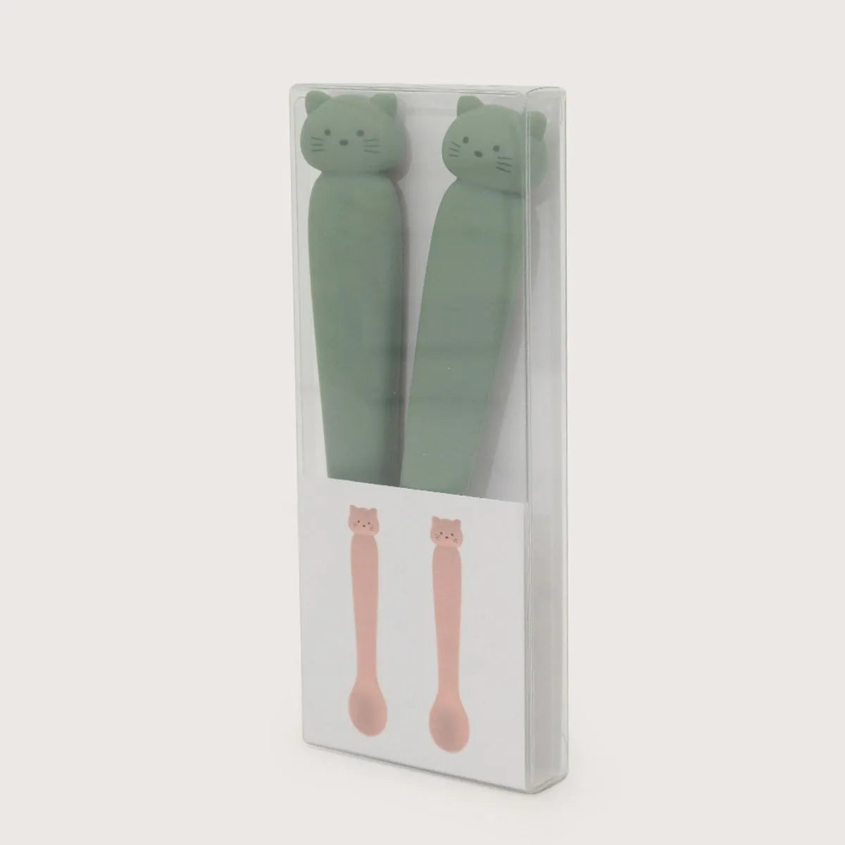 Set 2 cucharas gato verde