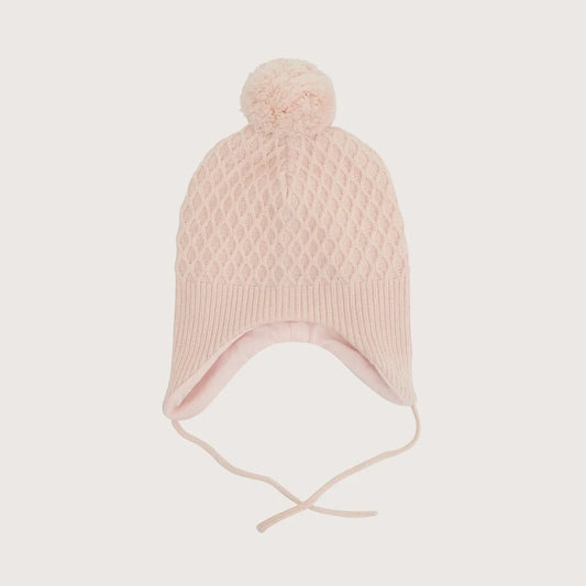 Gorro Bebe Invierno Rosado De Niña