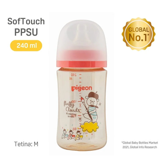 Mamadera PPSU "Bear" 240 ml SofTouch Pigeon