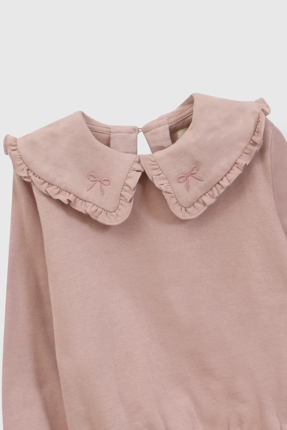 Polerón cuello bordado bobo niña rosado