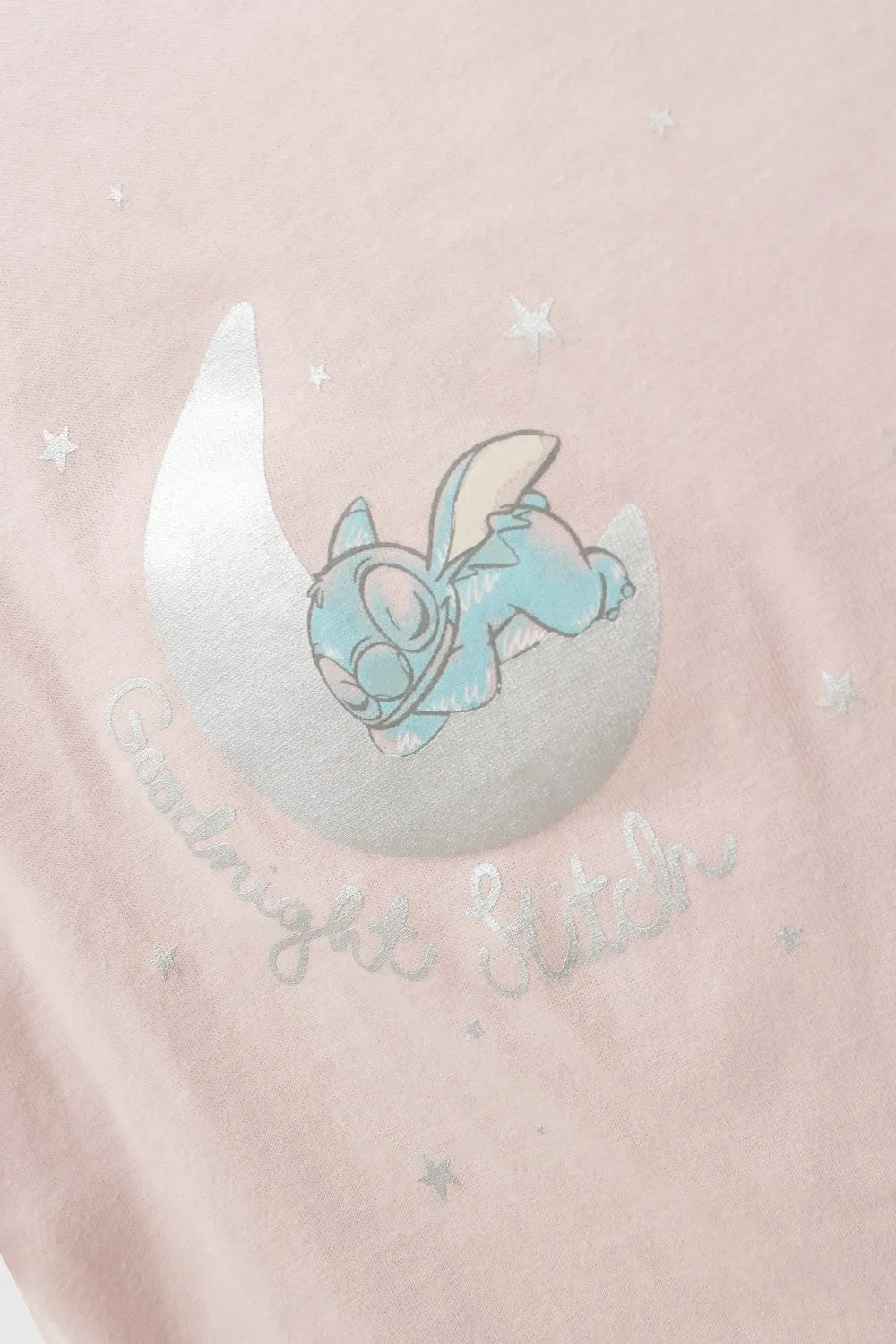 Pijama manga larga Stitch niña rosado