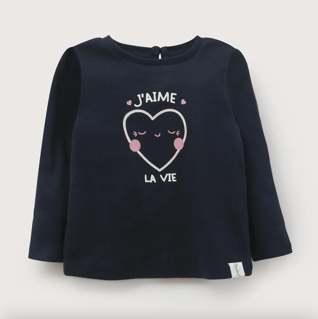 Camiseta Niña Azul Corazón