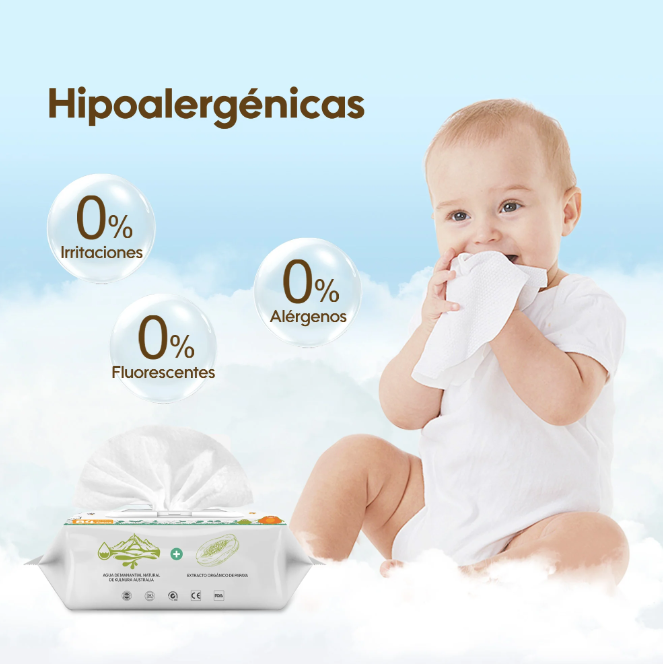 3 Paquetes de Toallitas húmedas de Papaya con Agua de Manantial / 252 unidades