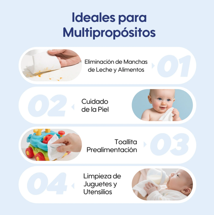 3 Paquetes de Toallitas húmedas para bebés 99,91% de agua / 240 unidades