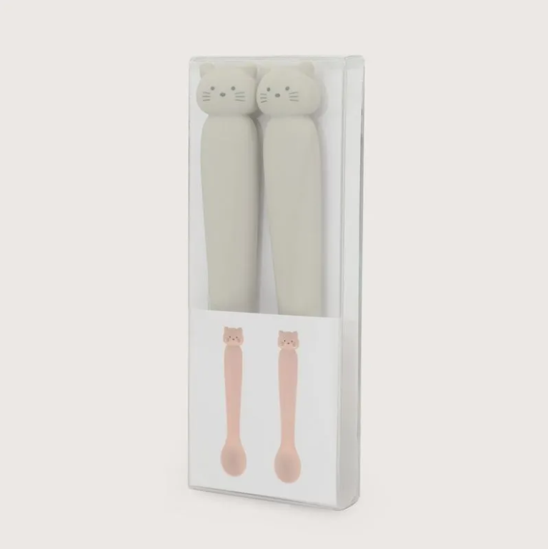 Set 2 Cucharas Gato Gris
