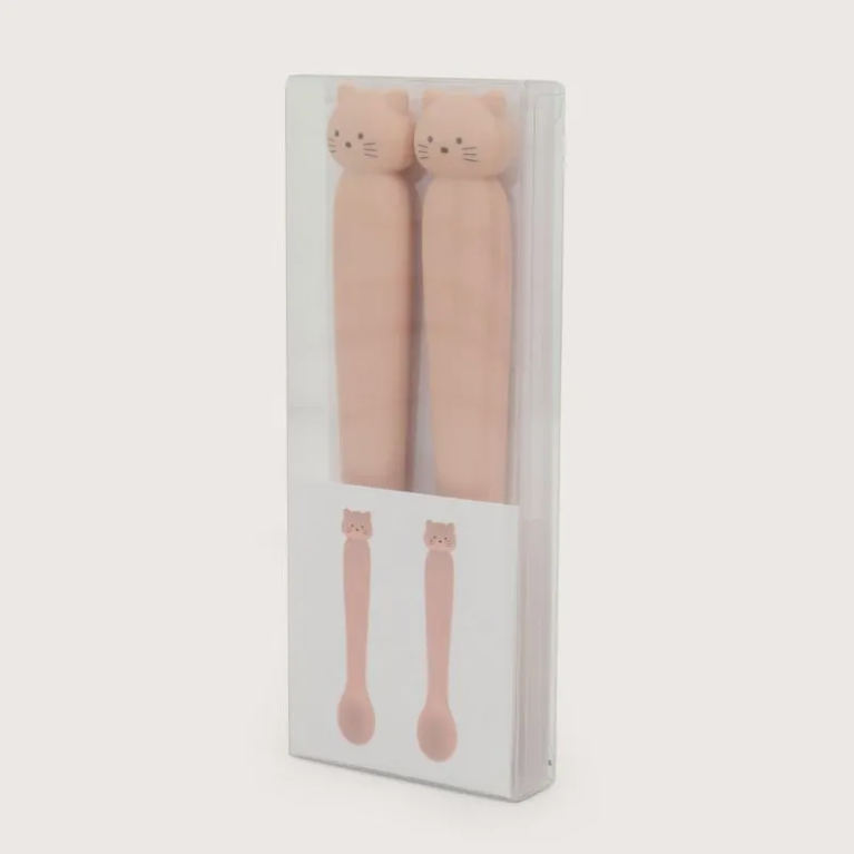 Set 2 Cucharas Gato Color Rosado