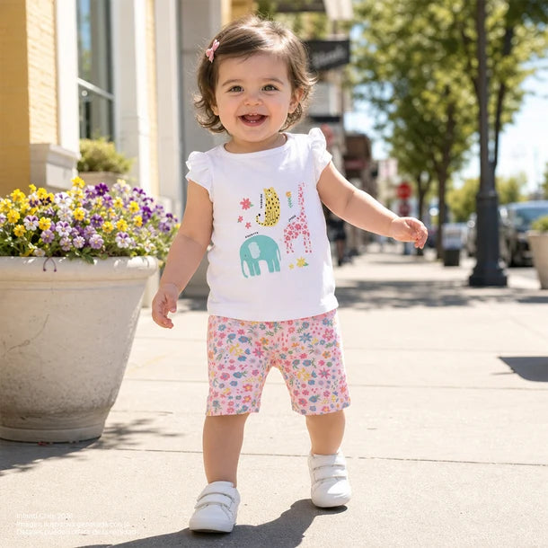 Conjunto Flowers Wild Biker Niña Infanti