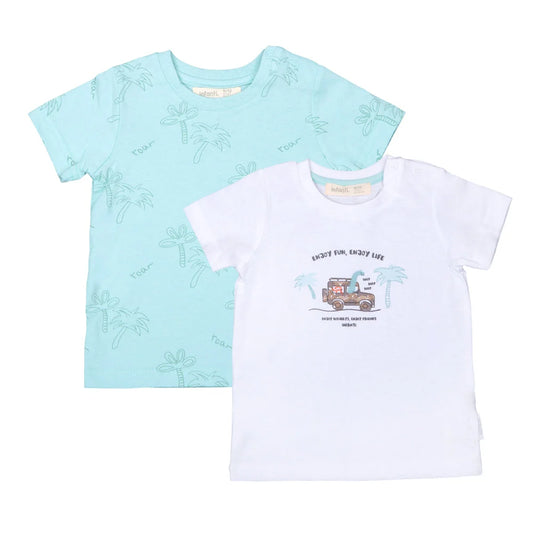 Bipack Poleras Dino Holiday Niño Algodón