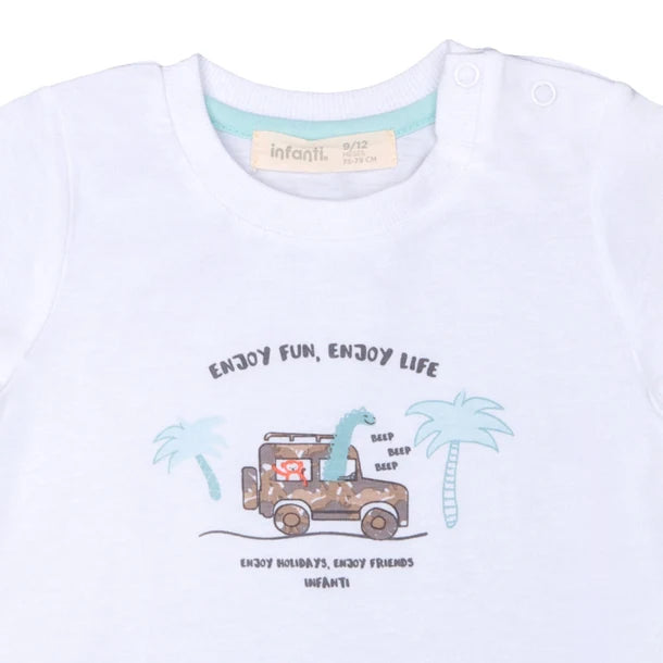 Bipack Poleras Dino Holiday Niño Algodón
