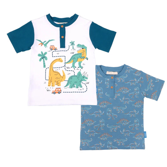 Bipack Poleras Azul Dino Niño Infanti