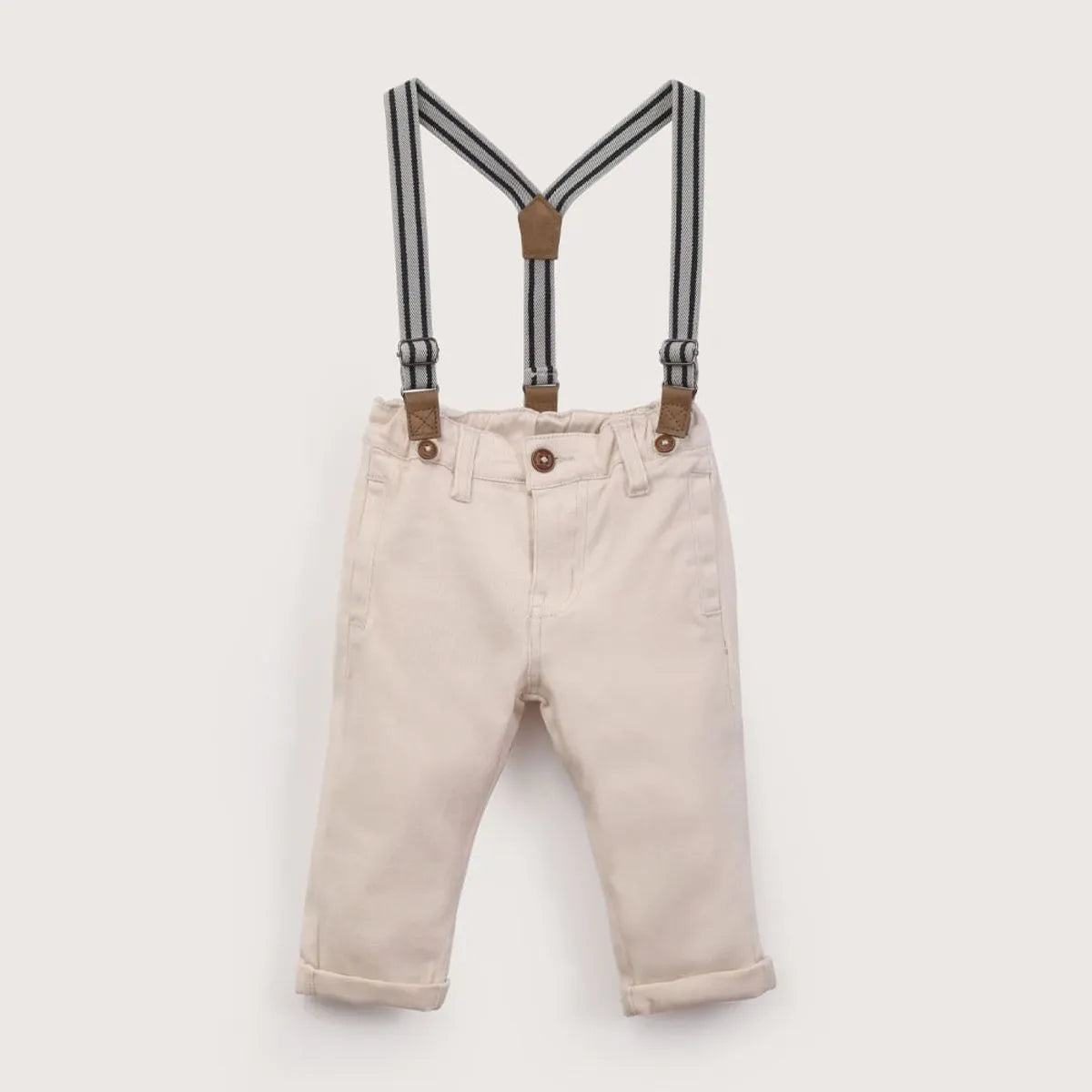 Pantalón con Suspensores Beige de Niño