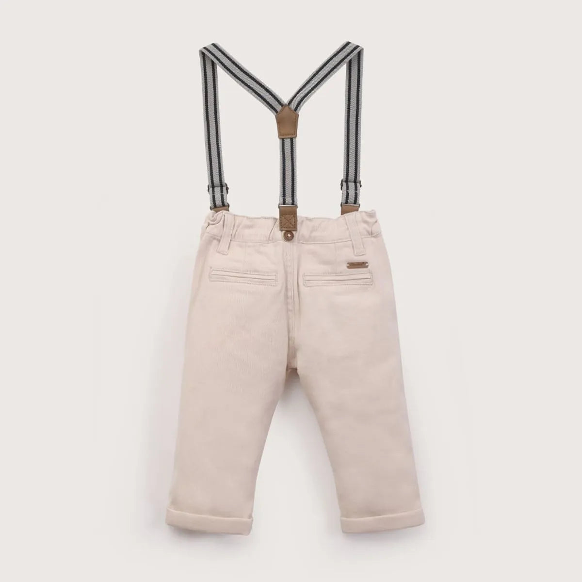 Pantalón con Suspensores Beige de Niño