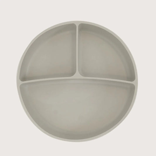 Plato dividido con base antideslizante gris