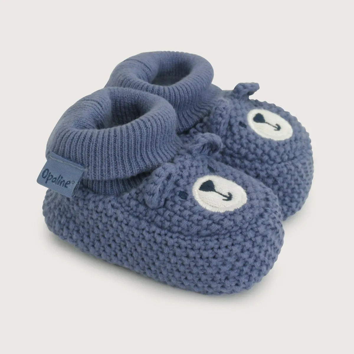 Pantufla Tejida Azul Bebé