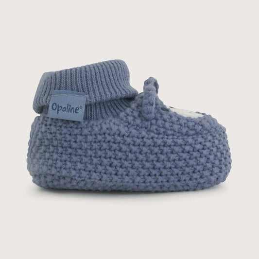 Pantufla Tejida Azul Bebé
