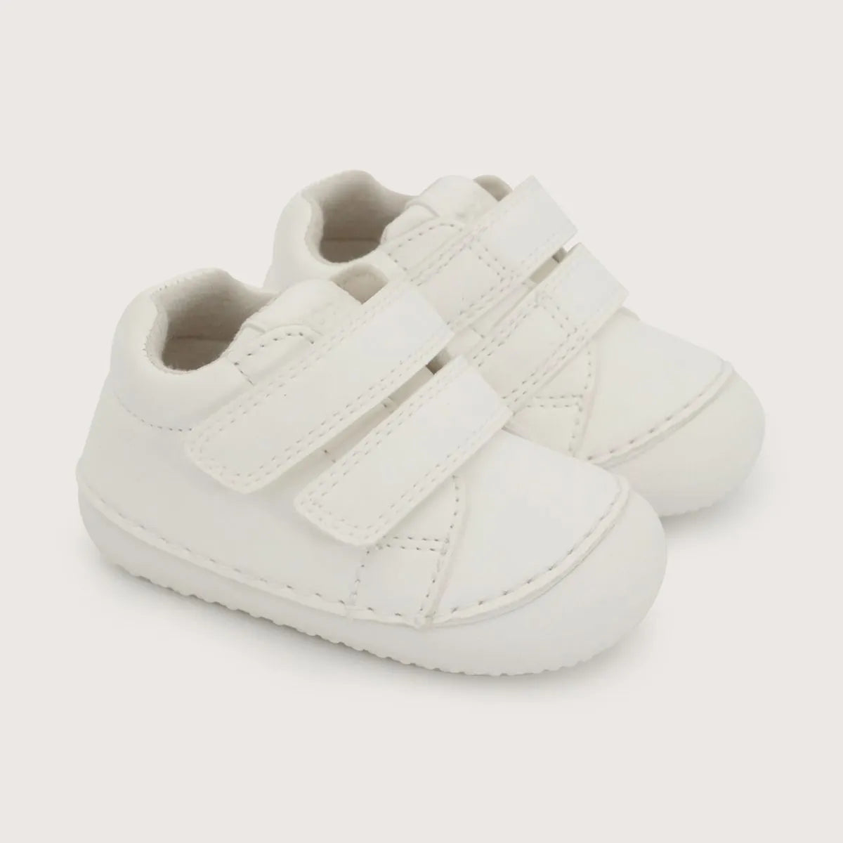 Zapatilla Gateador Con Velcro Bebé Unisex Blanca
