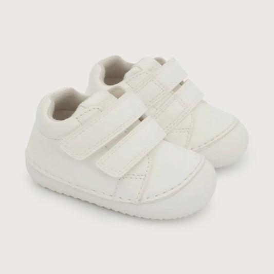 Zapatilla Gateador Con Velcro Bebé Unisex Blanca