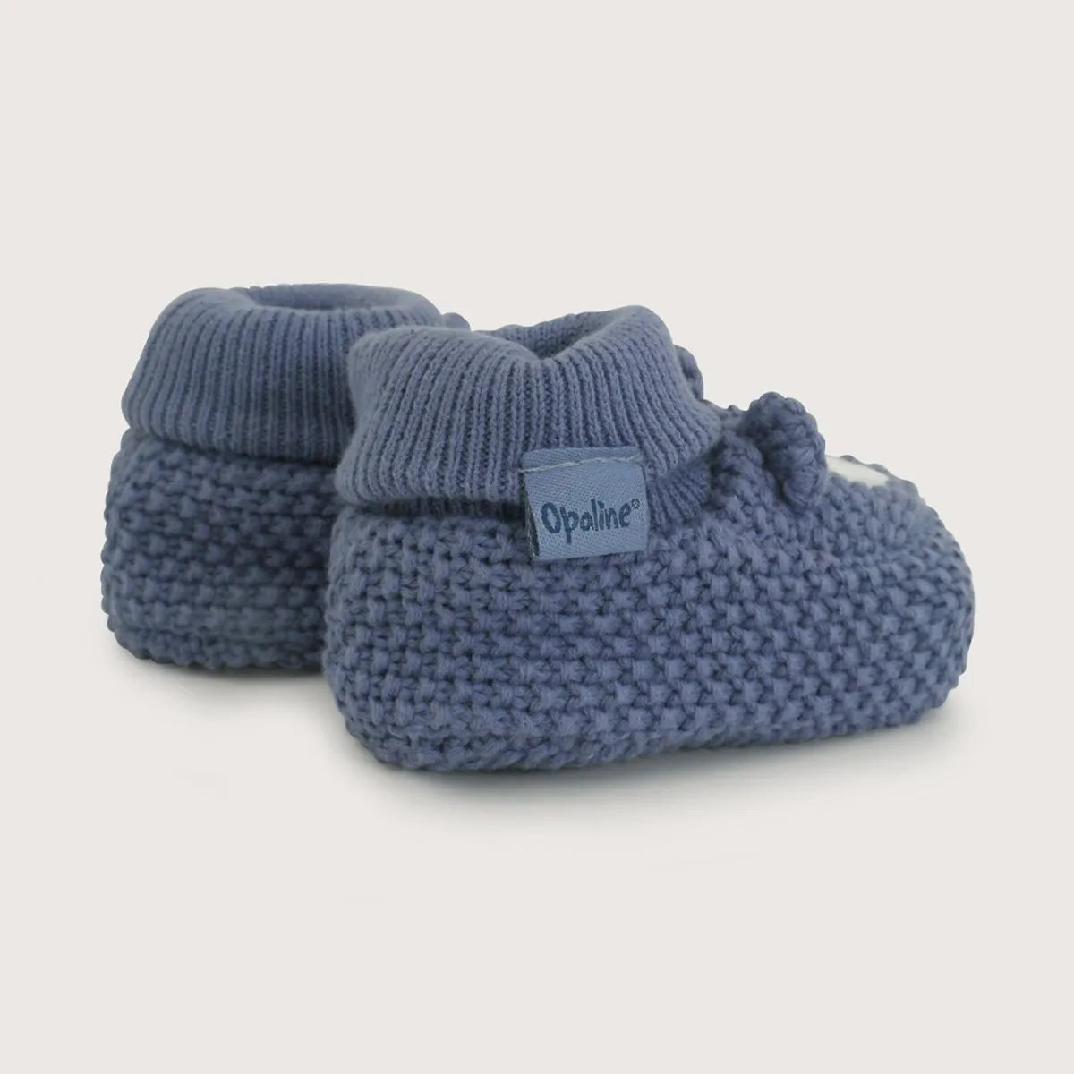 19030350i26-2  Pantufla Tejida Azul Bebé