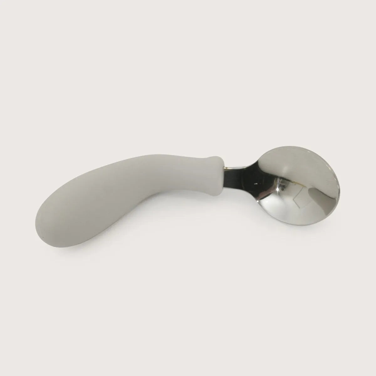 Set cuchara y tenedor silicona acero giratorios gris