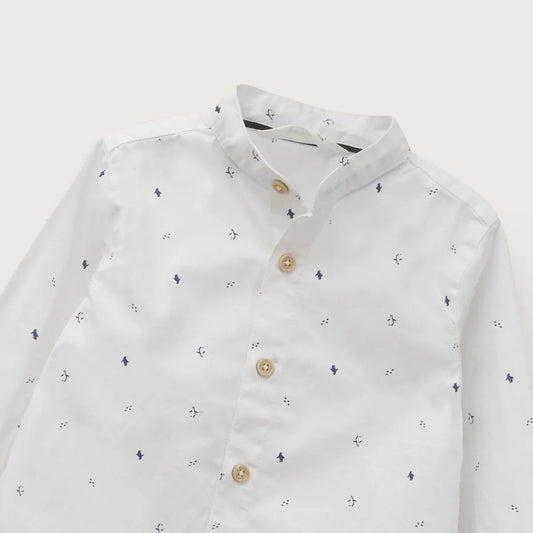 Camisa Niño Estampada Blanca