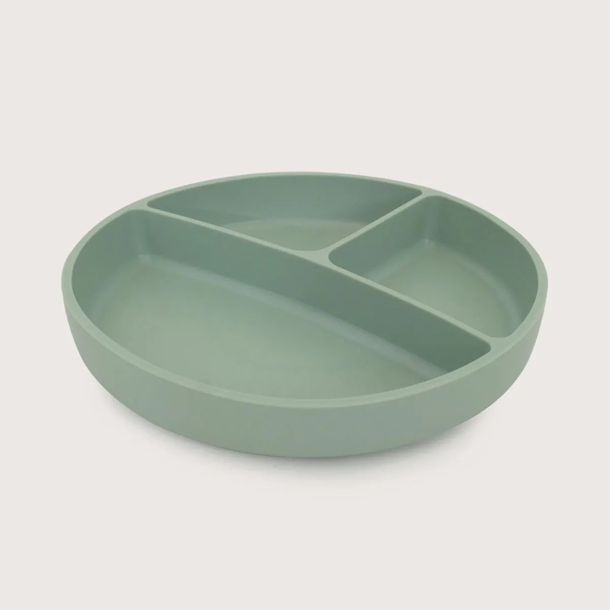Plato dividido con base antideslizante verde