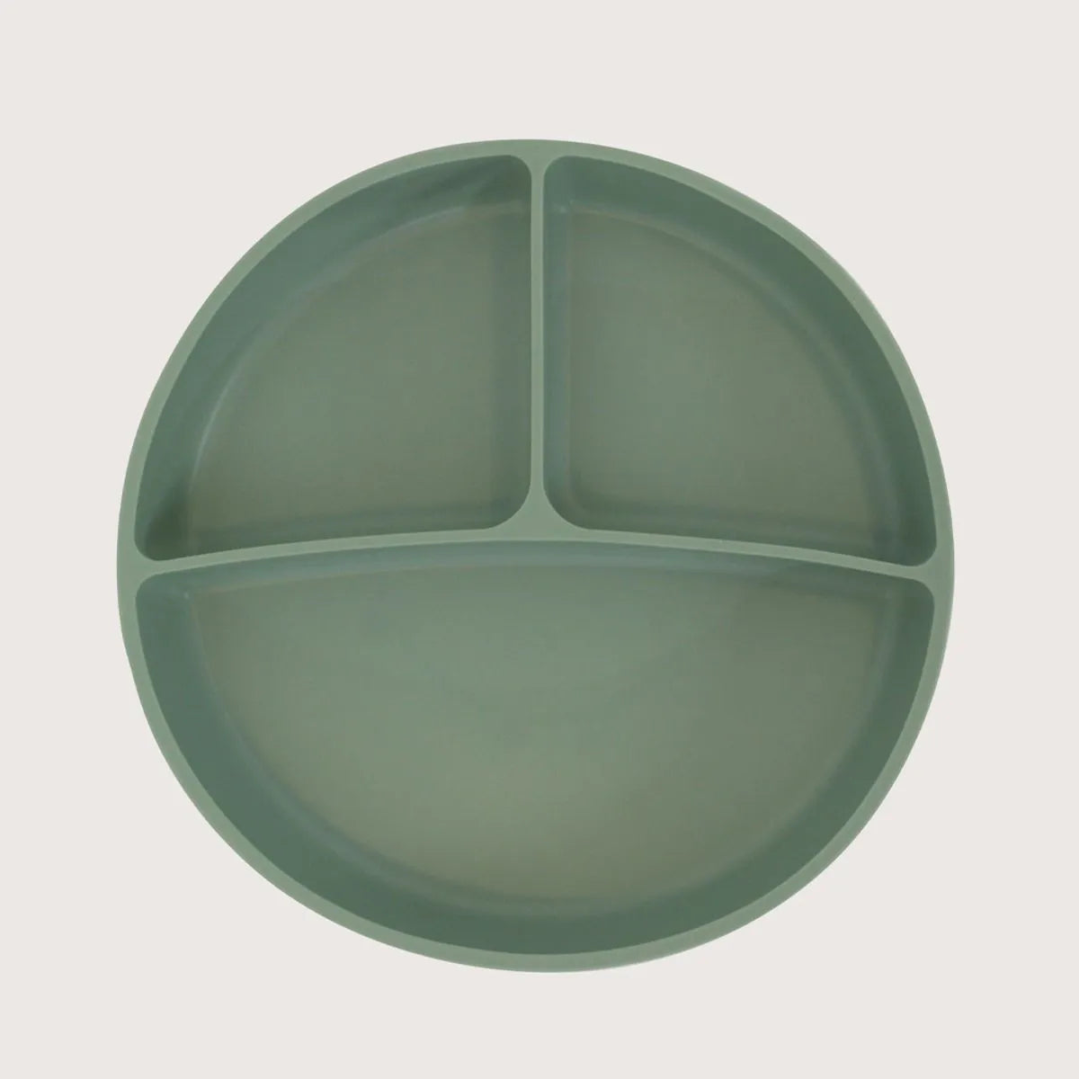 Plato dividido con base antideslizante verde