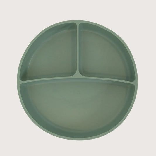 Plato dividido con base antideslizante verde