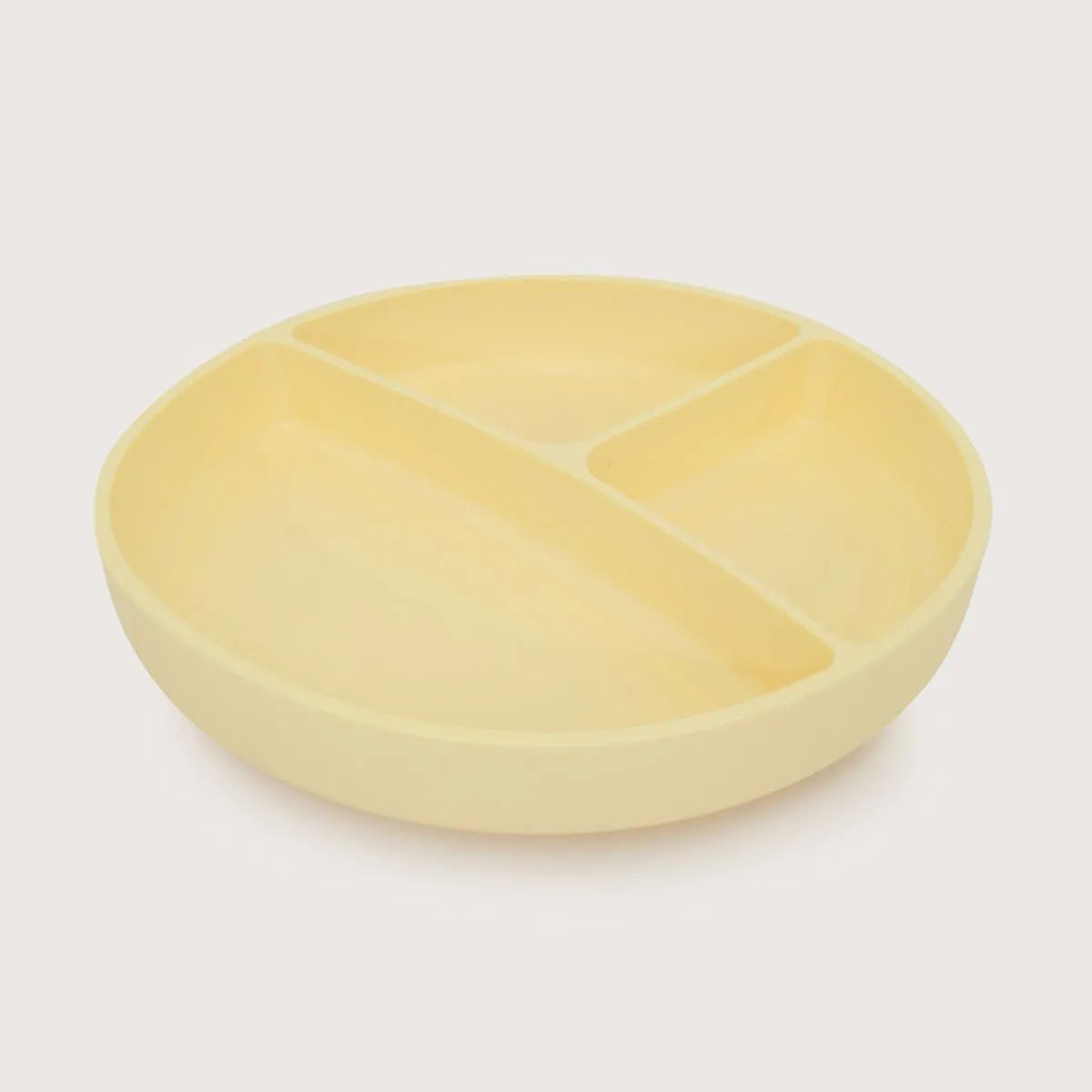 Plato dividido con base antideslizante amarillo
