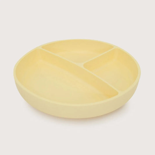 Plato dividido con base antideslizante amarillo