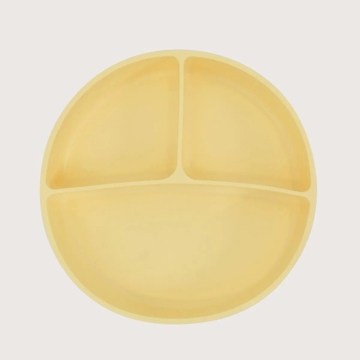Plato dividido con base antideslizante amarillo