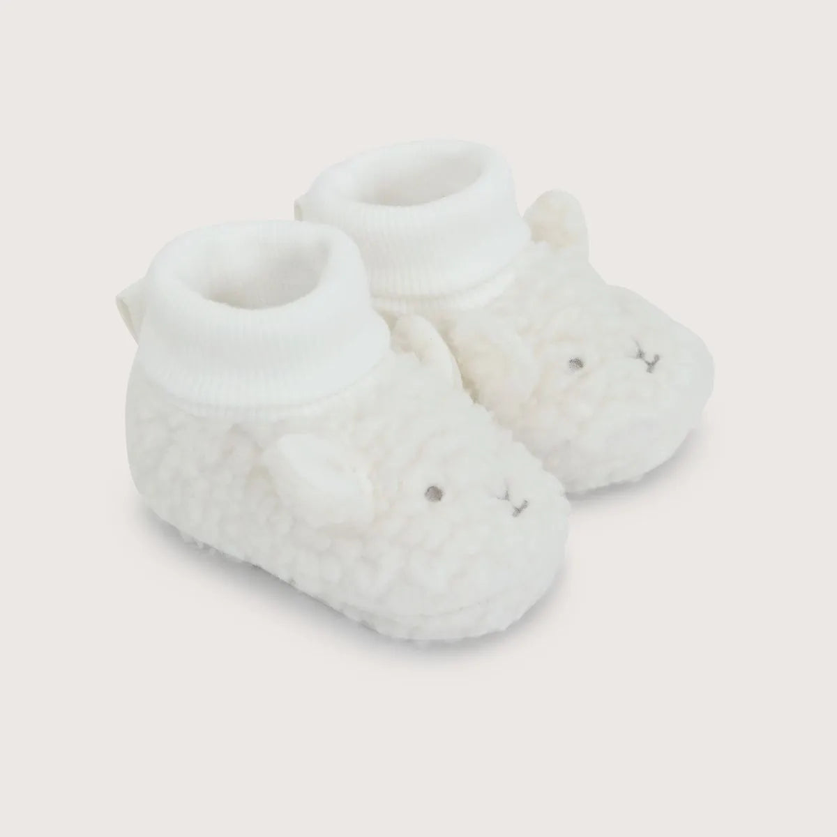 Pantufla Tejido Conejo Blanco De Bebé