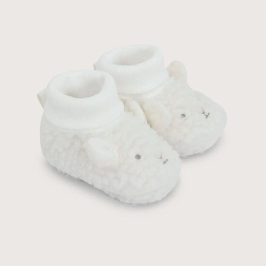 Pantufla Tejido Conejo Blanco De Bebé