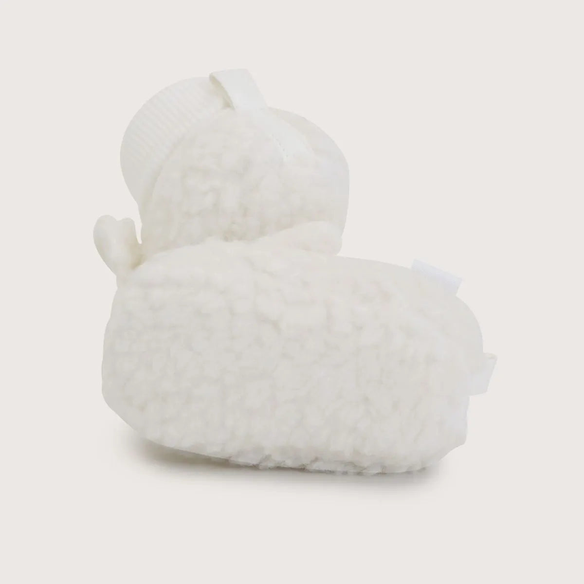 Pantufla Tejido Conejo Blanco De Bebé