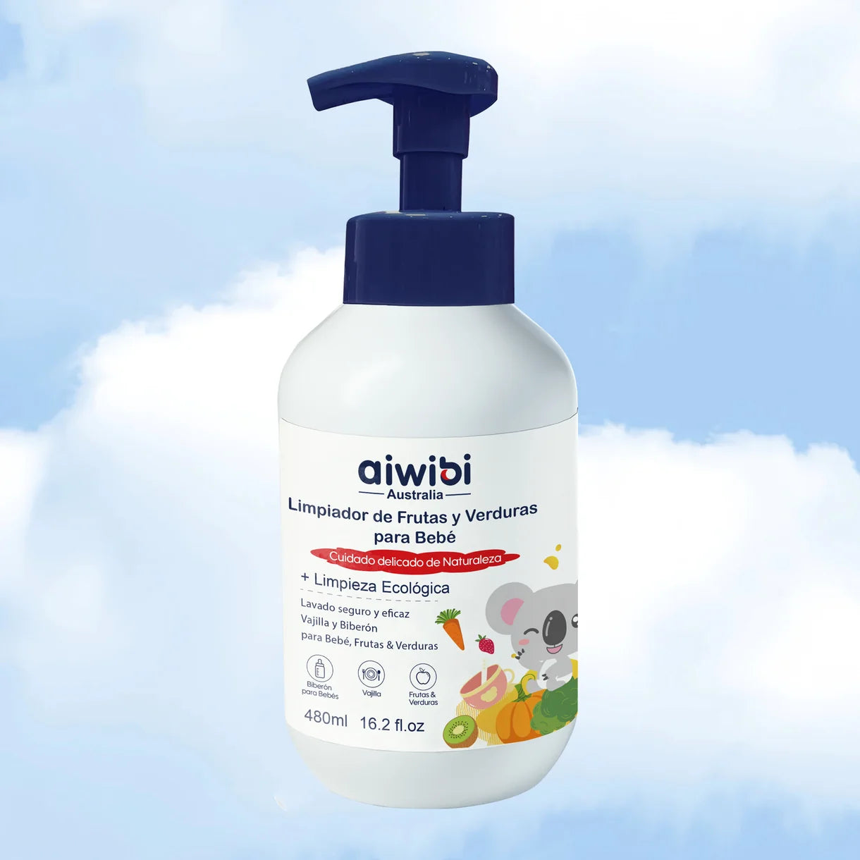 Limpiador de Frutas - Verduras y Mamaderas Aiwibi 480 ml