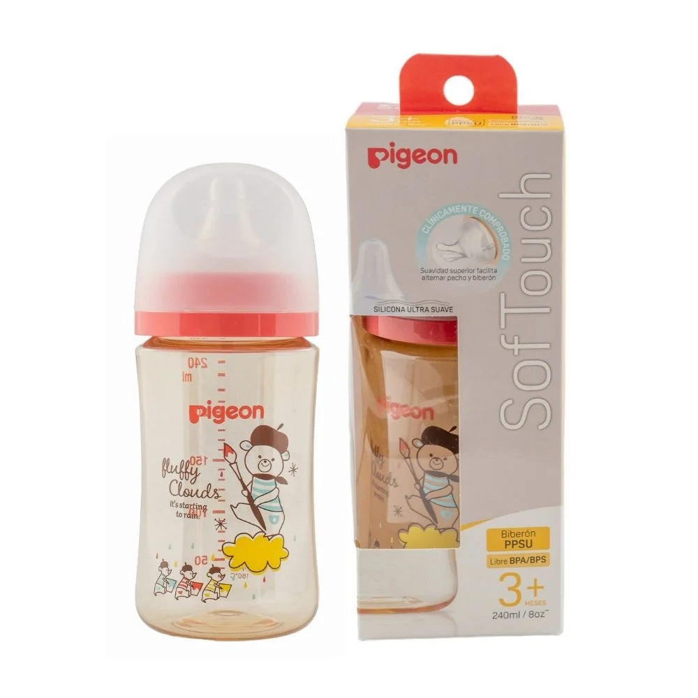 Mamadera PPSU "Bear" 240 ml SofTouch Pigeon