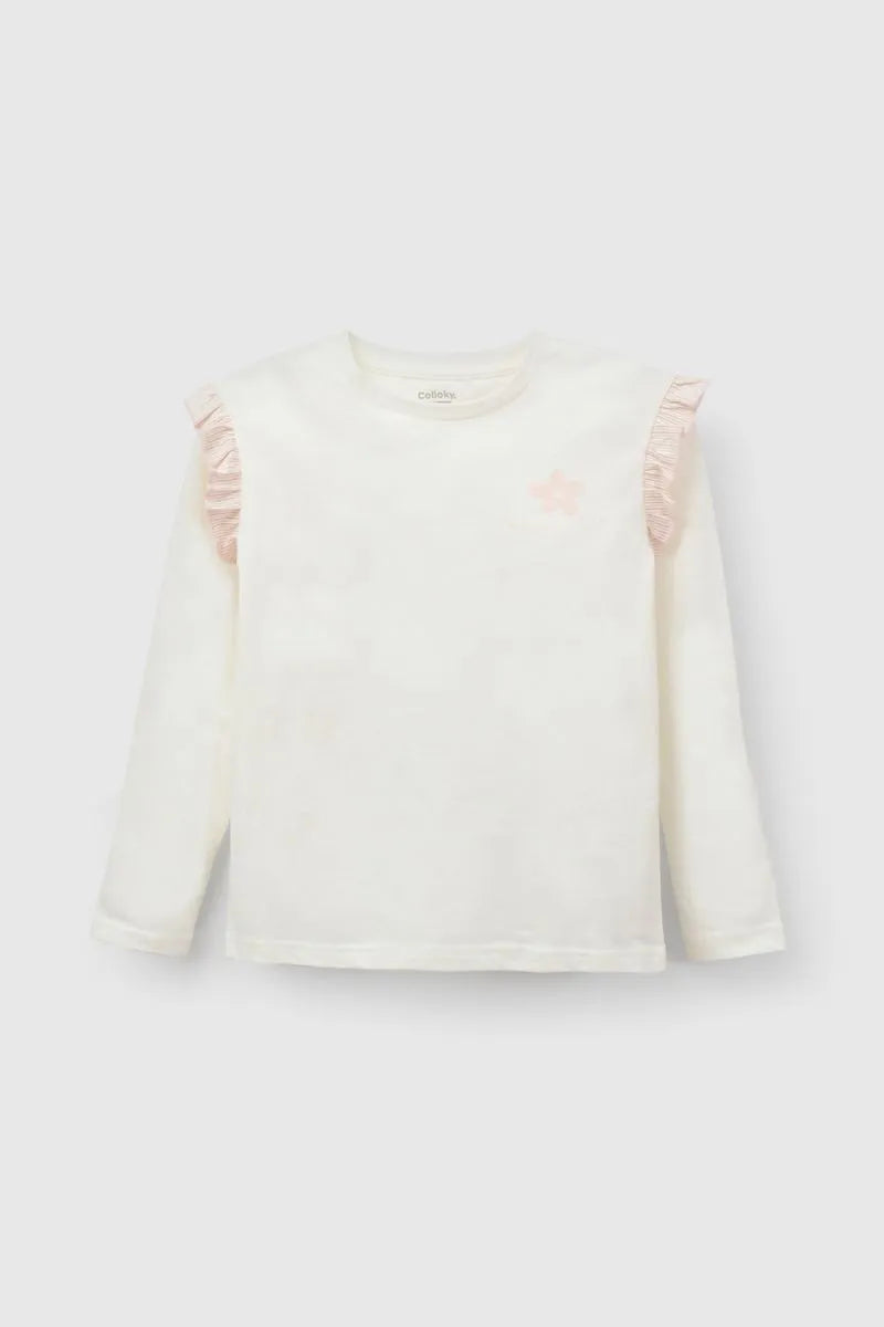 Pijama Manga Larga Flor Niña Rosado