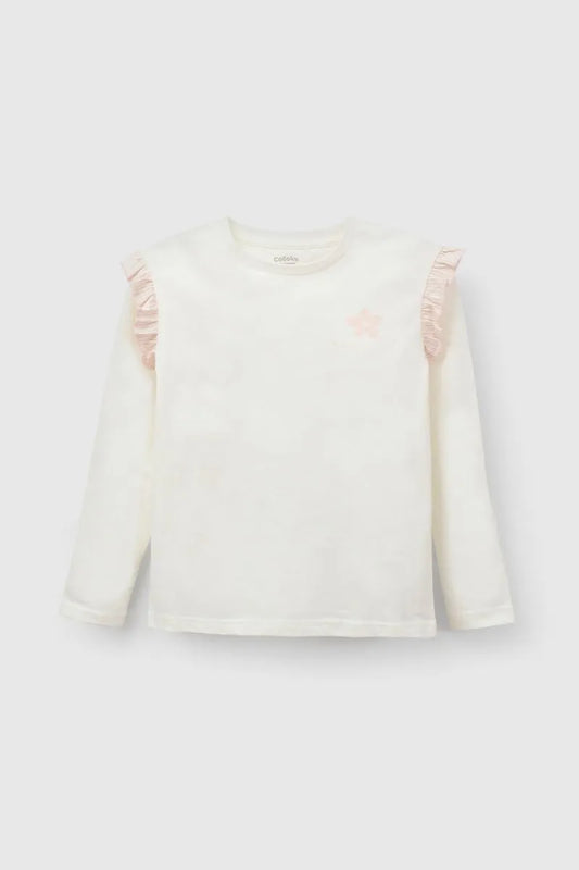 Pijama Manga Larga Flor Niña Rosado