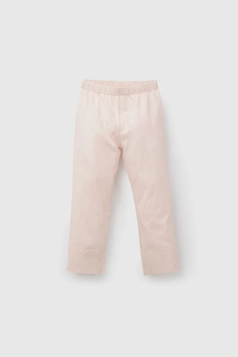Pijama Manga Larga Flor Niña Rosado