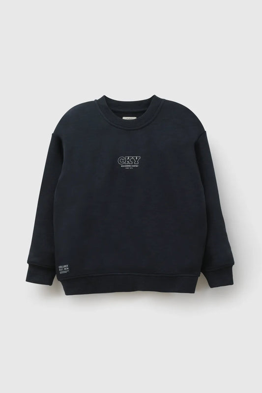 Polerón Estampado Niño Azul