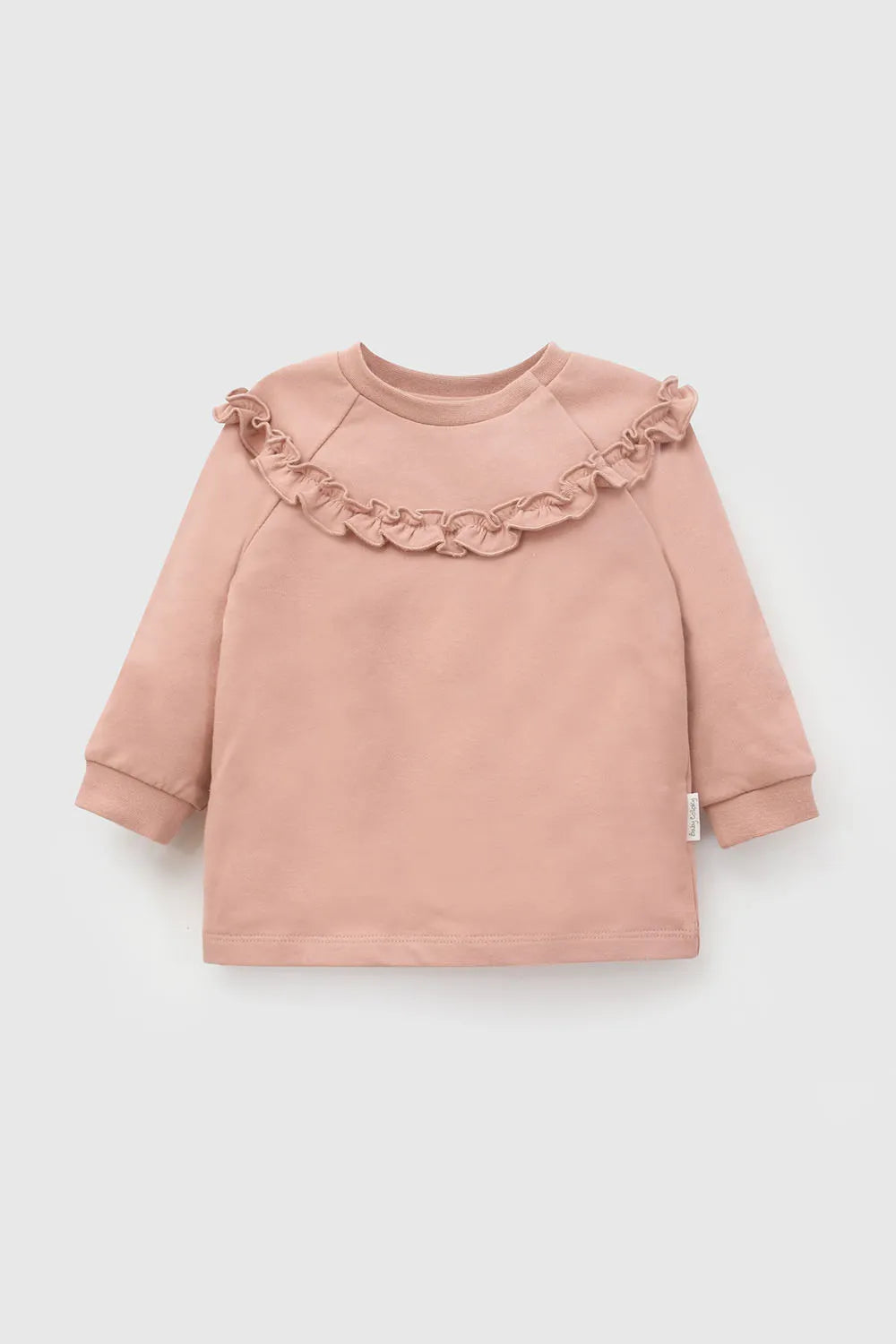 Conjunto cuello vuelos niña rosado Polycotton