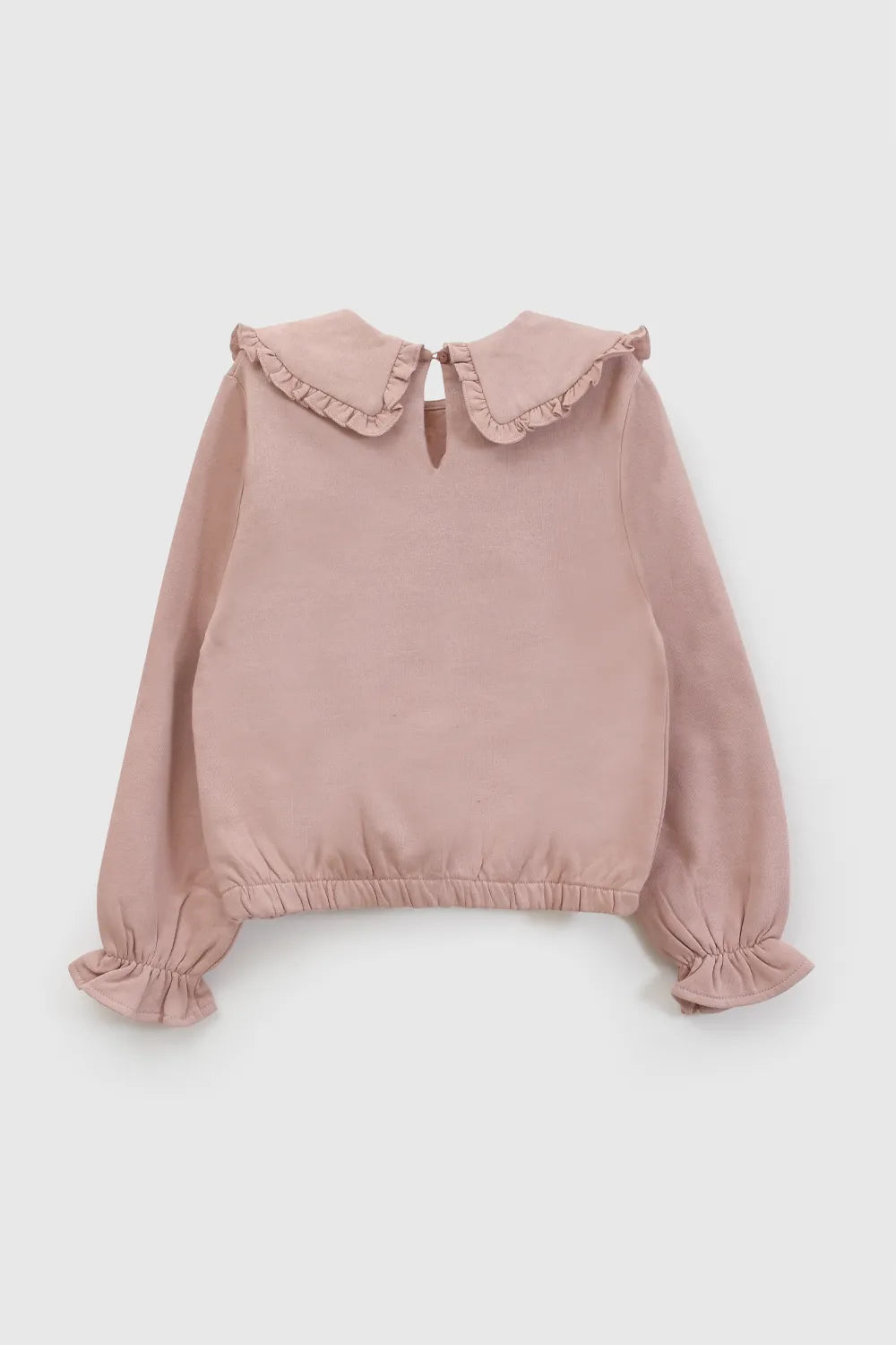 Polerón cuello bordado bobo niña rosado