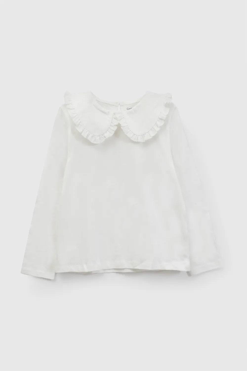 Polera cuello bobo niña blanca