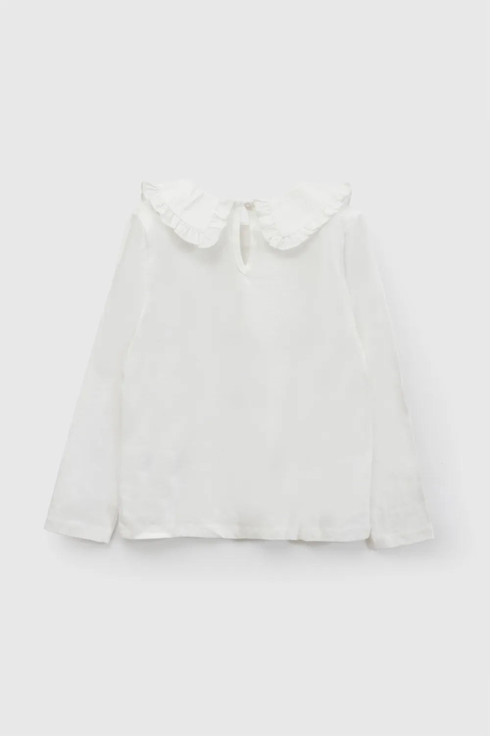 Polera cuello bobo niña blanca