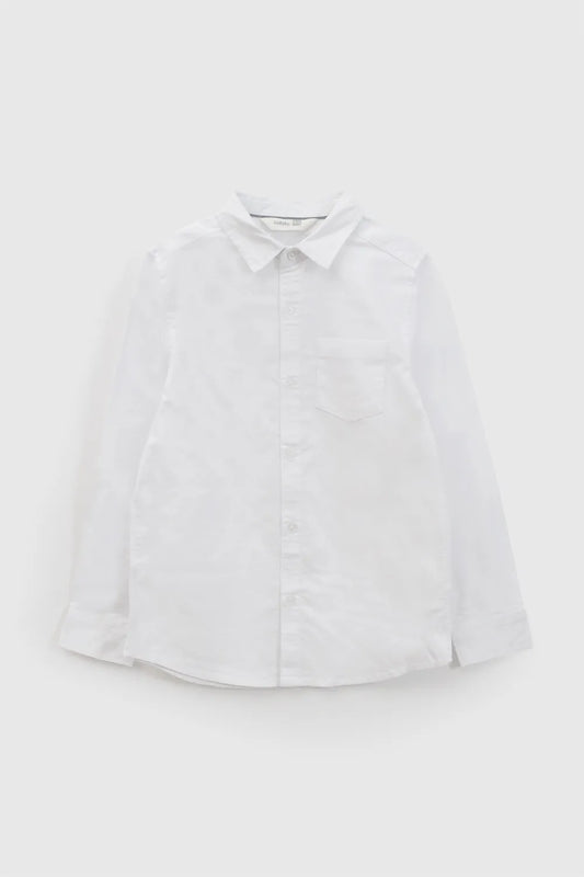 Camisa oxford niño blanca