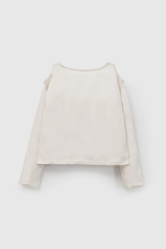 Polera sin hombro arizona niña beige